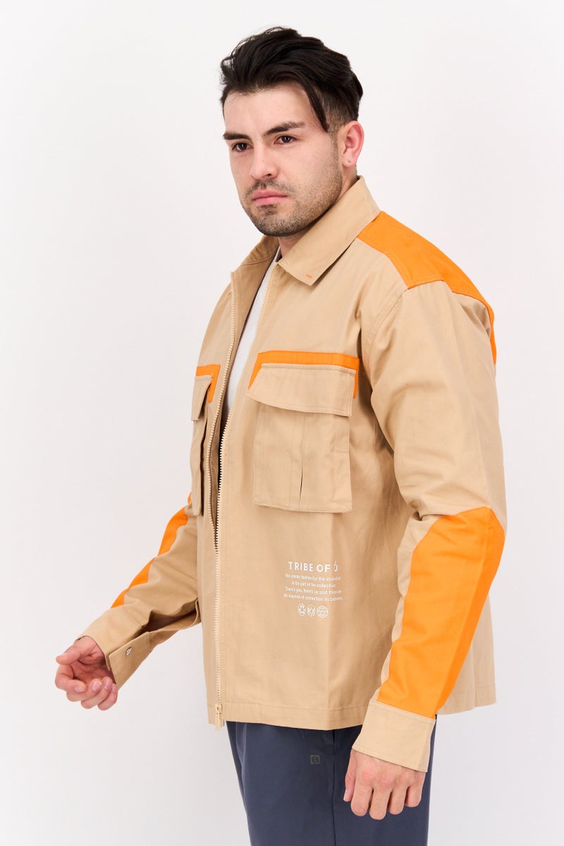 TRIBE OF 6 Men Sportswear Fit Long Sleeves Outdoor Jacket, Brown - Image 2