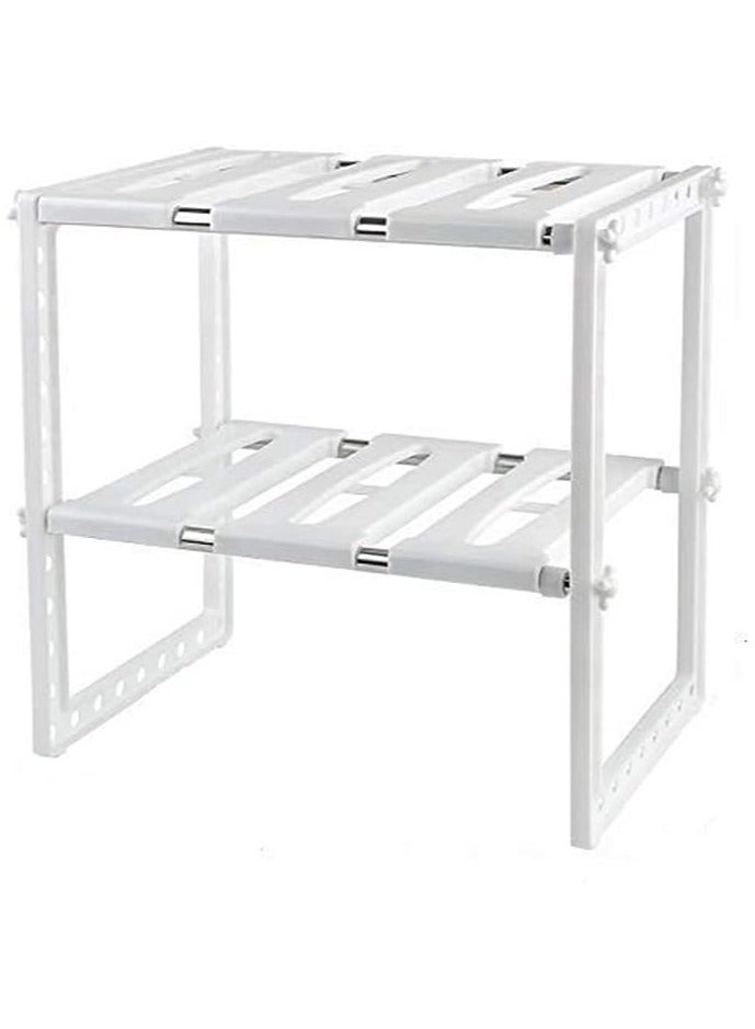 MIRFA Extendible Under Sink Kitchen Shelf Adjustable Storage Organizer Multipurpose Rack - Image 1