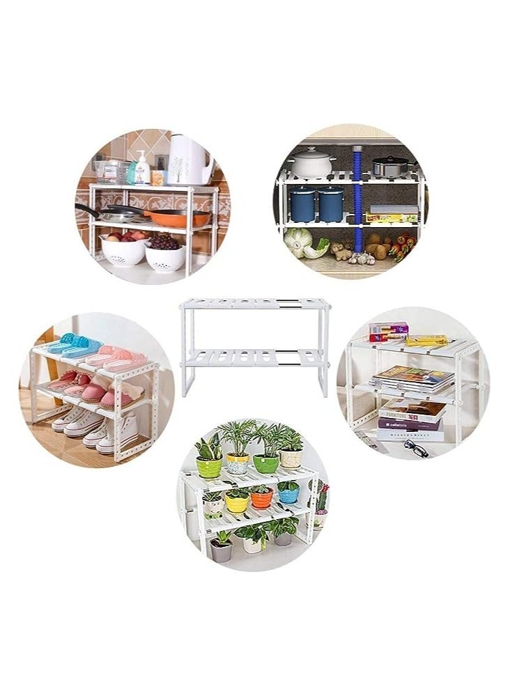 MIRFA Extendible Under Sink Kitchen Shelf Adjustable Storage Organizer Multipurpose Rack - Image 4
