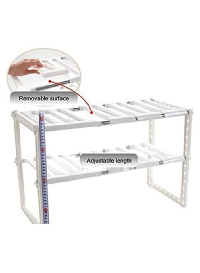MIRFA Extendible Under Sink Kitchen Shelf Adjustable Storage Organizer Multipurpose Rack - Image 5