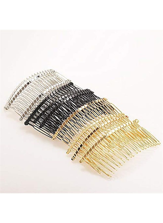 Rocutus 10 pieces 20 Teeth Fancy DIY Metal Wire Hair Clip Combs Metal Wire Hair Combs Wire Twist Bridal Wedding Veil Combs for Women (Mixed) - Image 1