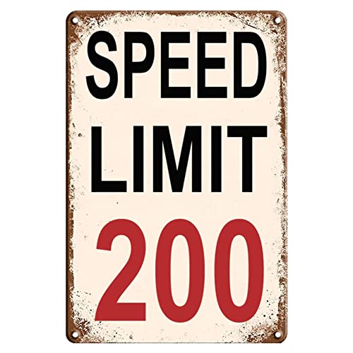 VSIIKO Man Cave Decor Race Car Posters For Men Bedroom Garage Accessories Funny Metal Tin Signs Room Stuff Wall Decor Speed Limit 200 Sign 8x12 Inch - Image 1