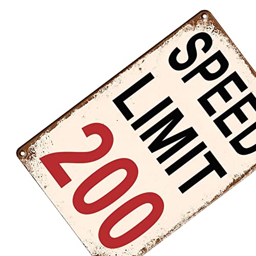 VSIIKO Man Cave Decor Race Car Posters For Men Bedroom Garage Accessories Funny Metal Tin Signs Room Stuff Wall Decor Speed Limit 200 Sign 8x12 Inch - Image 4