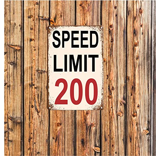 VSIIKO Man Cave Decor Race Car Posters For Men Bedroom Garage Accessories Funny Metal Tin Signs Room Stuff Wall Decor Speed Limit 200 Sign 8x12 Inch - Image 5