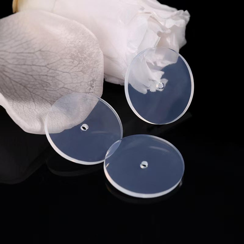 Melimarry 0.55 Inch Silicone Earring Backs Stoppers for Piercings, Clear Discs, 14mm, Non-Pull Stabilizer Pads for Healing Earlobe Support Patches (50 pcs) - Image 4