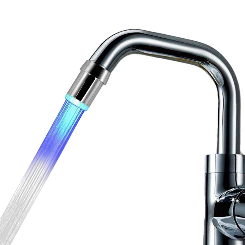 Dogxiong Light Up Water Faucet Growing Blue Color LED Water Faucet Light Water Stream Colorful Faucet Tap Sink Faucet for Kitchen and Bathroom