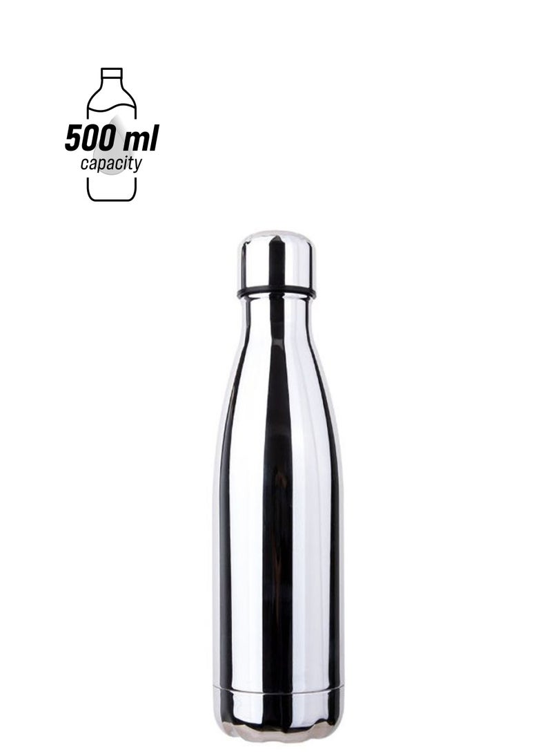 NIBEMINENT Vacuum Insulated Water Bottle Silver 26.5 x 7centimeter