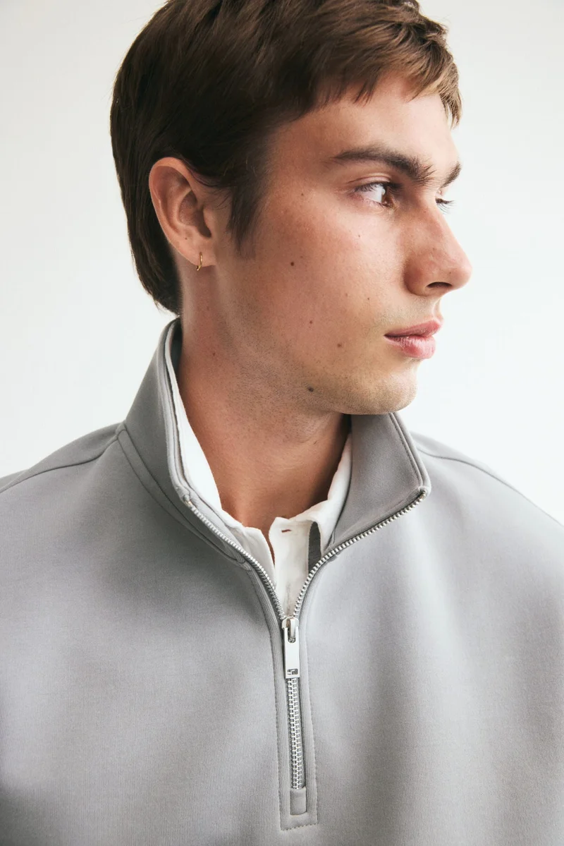 H&M  Relaxed Fit Zip-top sweatshirt for Men | Best Price UAE