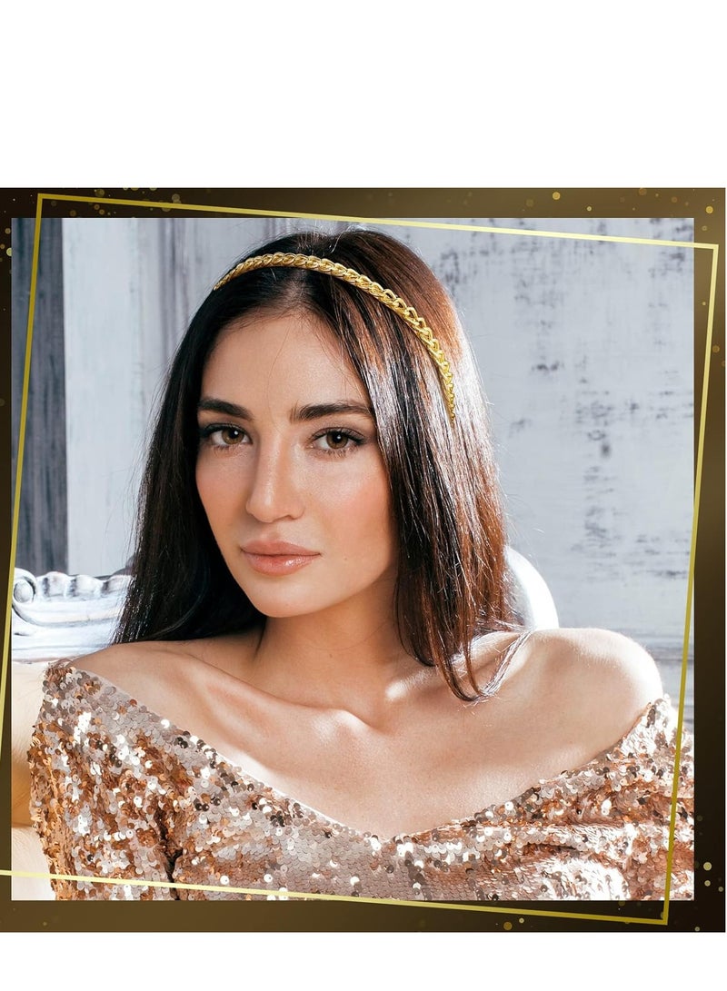 SYOSI مجموعة 6 قطع من عصبات الرأس بأوراق الذهب، تاج زهور وأوراق مع حجر الراين، إكسسوارات عصبة الرأس مع لؤلؤ صناعي، قطعة رأس معدنية للبرايم وإكسسوار زفافة لشعر النساء والفتيات لطراز أنيق - Image 5
