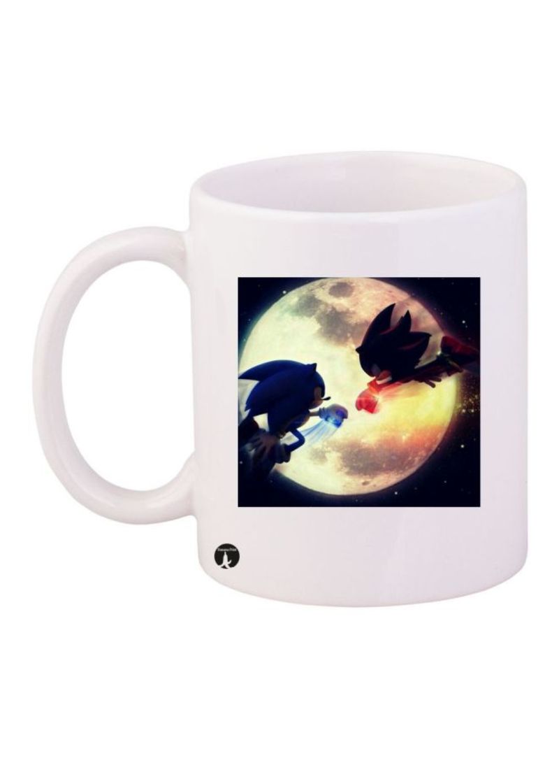 RKN Sonic Video Game Printed Mug White/Red/Blue Standard Size