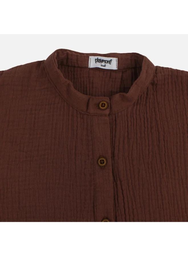 playmore Girls Cotton Blouse – Brown - Image 3