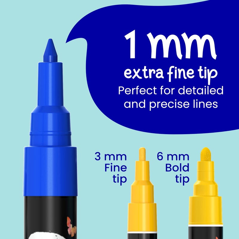Chalkola Extra Fine Tip Liquid Chalk Markers for Blackboard (30 Pack 1mm) Pastel + Neon Chalk Pens - Erasable Dry Erase Marker for Chalkboard, Blackboards, Window, Bistro, Car - Fine Tip Chalkboard Markers - Image 3