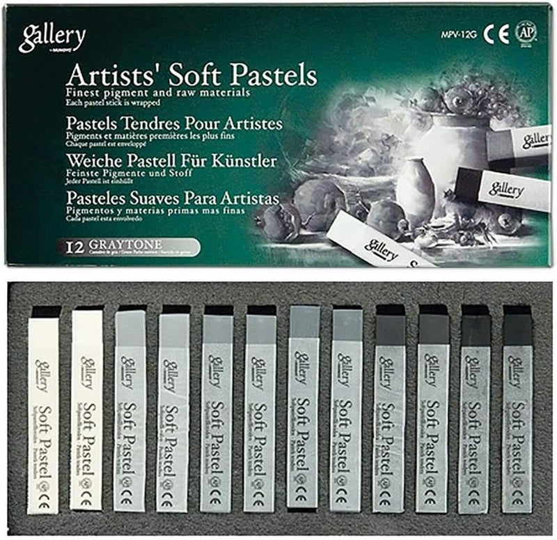 Mungyo Gallery Artists' Soft Pastels Set of 12 - Greys
