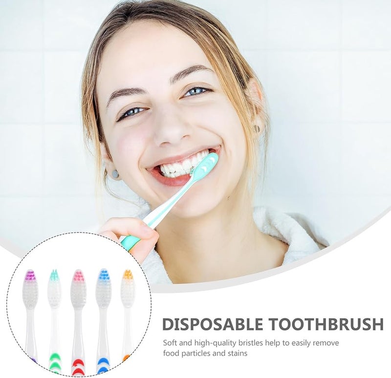 Luxshiny 30 Pack Disposable Travel Toothbrushes Soft Bristle Portable Oral Care - Image 3