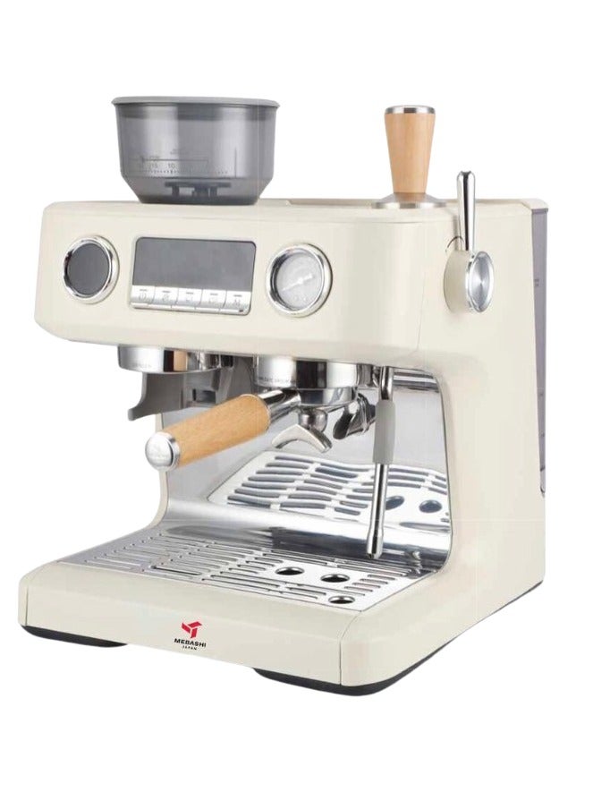 Mebashi Espresso Coffee Machine with Coffee Grinder ME-CCM2058, White
