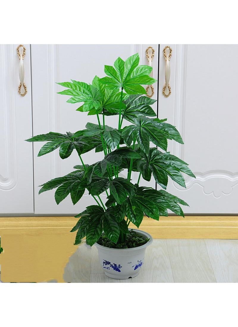 Generic 18 Forked Branches Simulated Plant Bonsai With Plastic Flower Pots Indoor Living Room Decoration Simulated Green Plants Potted Plants Artificial Flower Decorations Bonsai  - Image 1