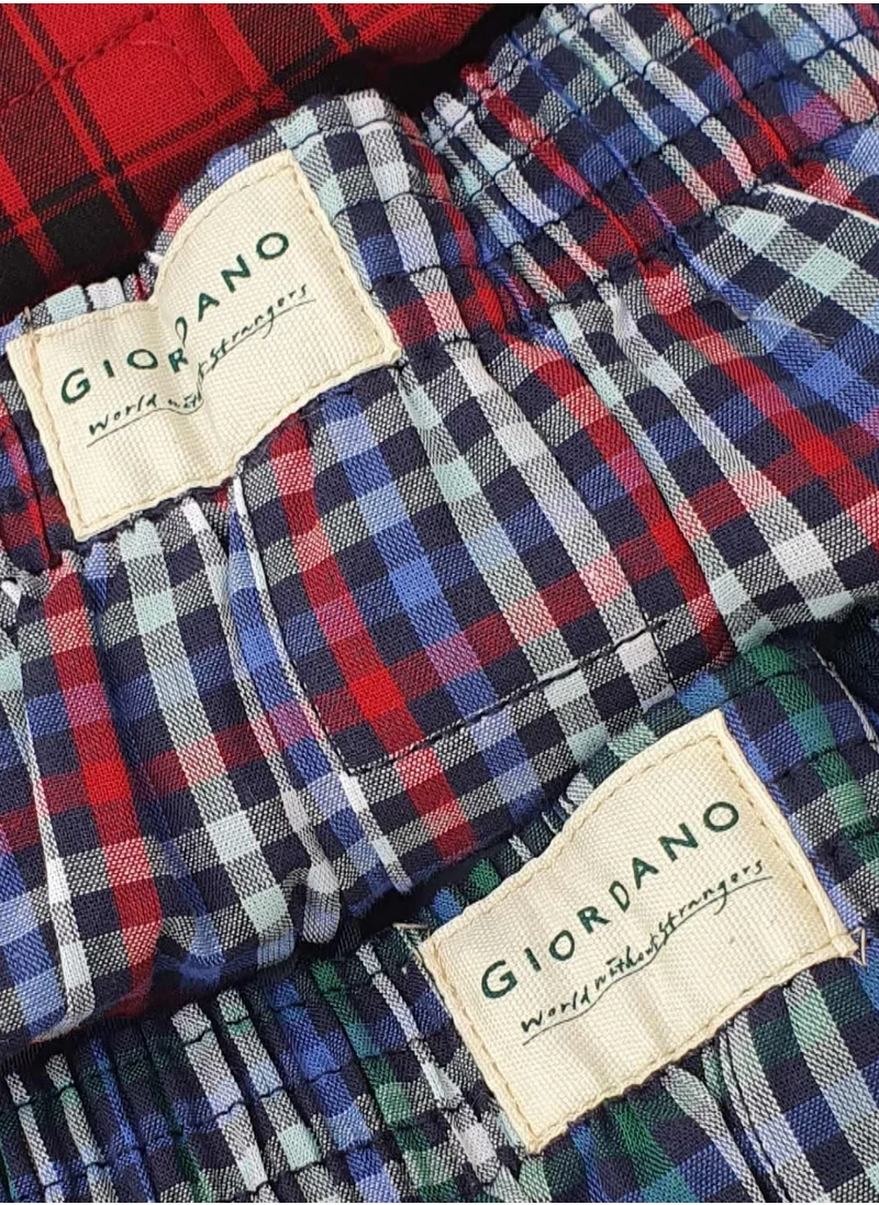 GIORDANO Men's Cotton Contrast Color Boxers (3pcs/pack)