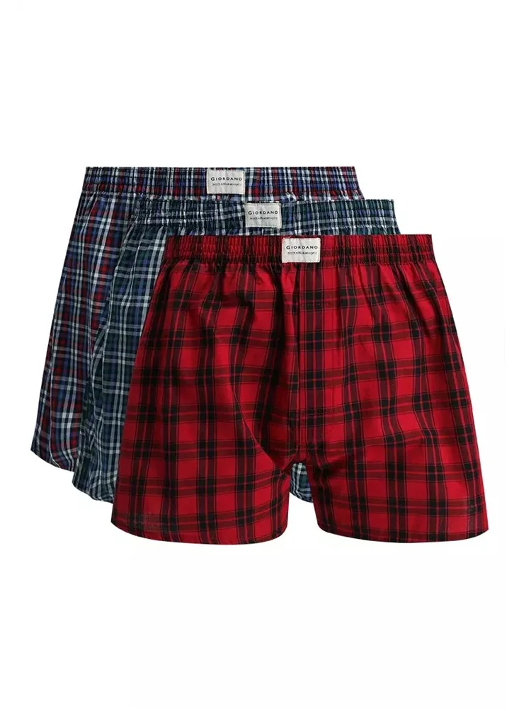 GIORDANO Men's Cotton Contrast Color Boxers (3pcs/pack)