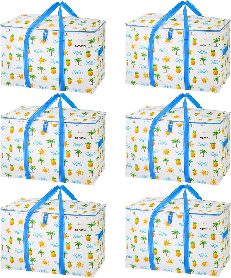 VENO 6 Pack Heavy Duty Moving Bags, Extra Large Storage Bags with Reinforced Handles & Strong Zippers, Foldable & Reusable Moving Box Alternative for Clothes & Dorm Storage - Image 1