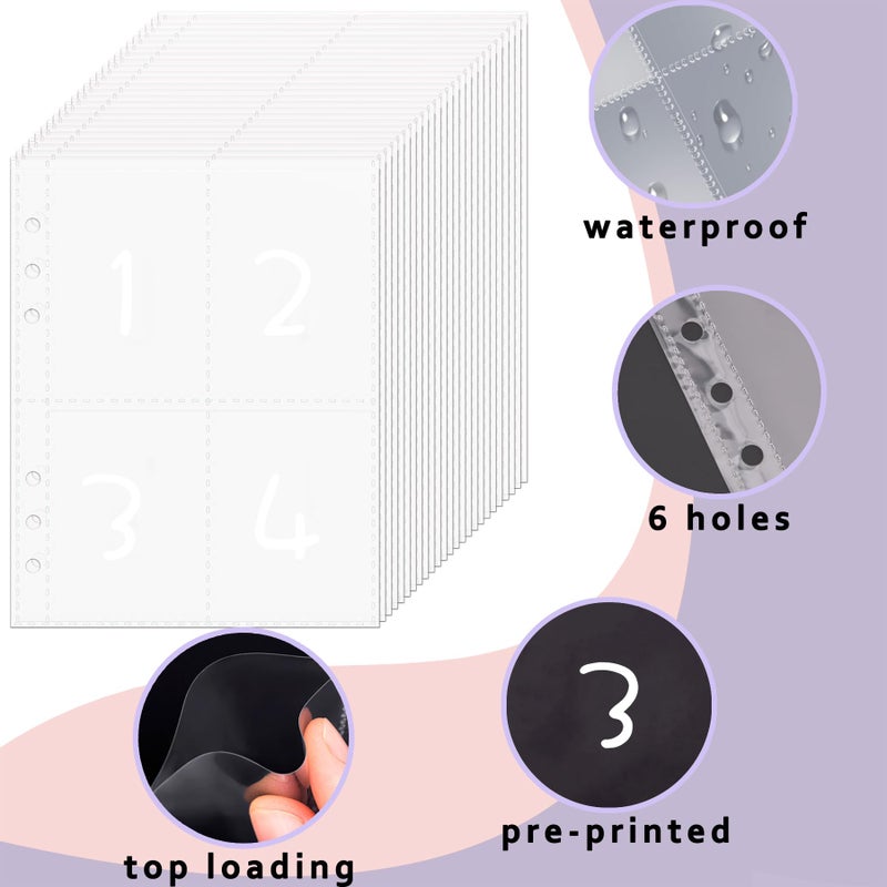 Antner 100 Envelopes Money Saving Challenge with Password Lock, A5 Savings Challenges Book Budget Planner with Cash Envelopes for Money Saving - Password Lock to Protect Cash Security, Purple - Image 5