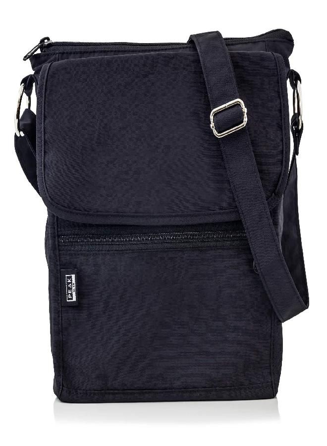 Peak Gear Nylon Crossbody Purse with RFID Blocking Pocket and Lifetime Recovery Service. Versatile and Stylish Shoulder Bag for Women. Black  - Image 1