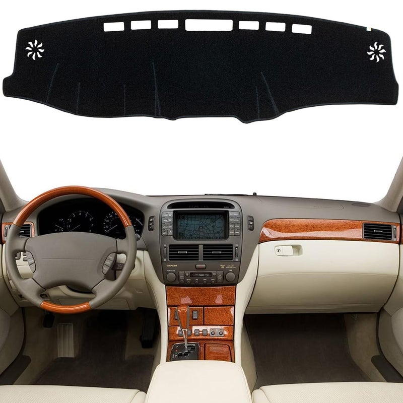 KEYOOG Dashboard Cover Dash Mat Fit for 20062001 Lexus LS430 for Left Hand DriveCar Dash Board Mat AntiGlare CarpetNonSlip Pad Sunshield Protector Black