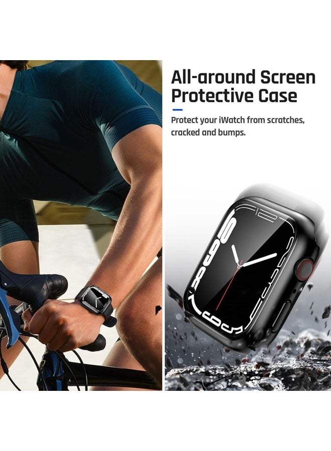 SJet Waterproof Case for Apple Watch Screen Protector 42mm Series 11 (2025) / 10 Tempered Glass Face Cover (42mm, Black) - Image 4