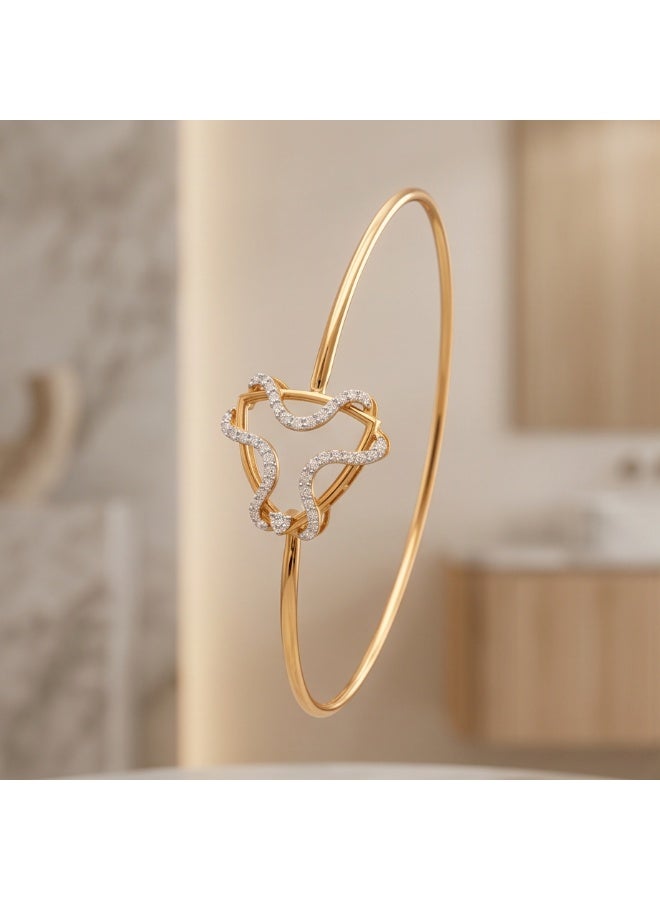 BAFLEH JEWELLERY Exclusive Diamond Bangle Collection at Bafleh Jewellery| 18K Yellow Gold - Image 1