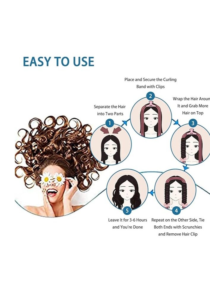Heatless Hair Curlers ,Heatless Curling Rod Headband,Soft Foam Hair Rollers with Hair Rings and Hair Clips for Natural Hair Long Hair,You Can to Sleep in Overnight (black)