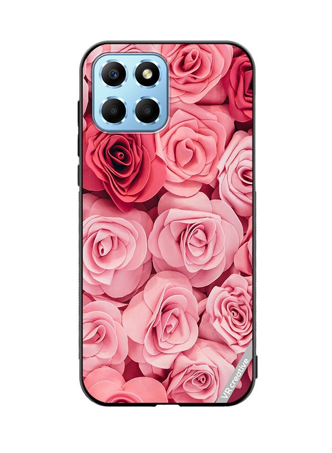 VR CREATIVE Protective Case Cover For Honor X8 5G Pink Rose Flowers Design Multicolour - Image 1