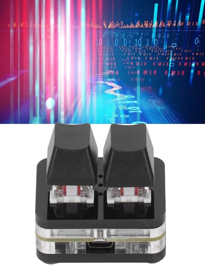 Hyuduo لوحة مفاتيح ميكانيكية صغيرة USB مع مفتاحين أحمر للألعاب الإيقاعية، وظيفة النسخ واللصق، سهلة البرمجة، لوحة مفاتيح للألعاب على الكمبيوتر (أسود) - Image 5