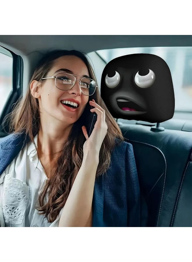 قطعتان من أغطية مساند رأس السيارة المضحكة سهلة التركيب لجميع المركبات ديكور العطلات - Image 1