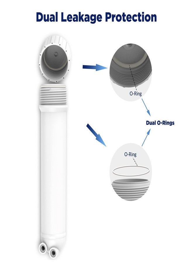 Membrane Solutions غشاء التناضح العكسي من ممبرين سوليوشنز، سعة 75 جالونًا في اليوم، مع غلاف للغشاء، ومفتاح ربط، ووصلات سريعة التوصيل مقاس 1/4 بوصة، وصمام عدم رجوع، بديل لنظام فلترة مياه الشرب بالتناضح العكسي المنزلي أسفل الحوض - Image 5