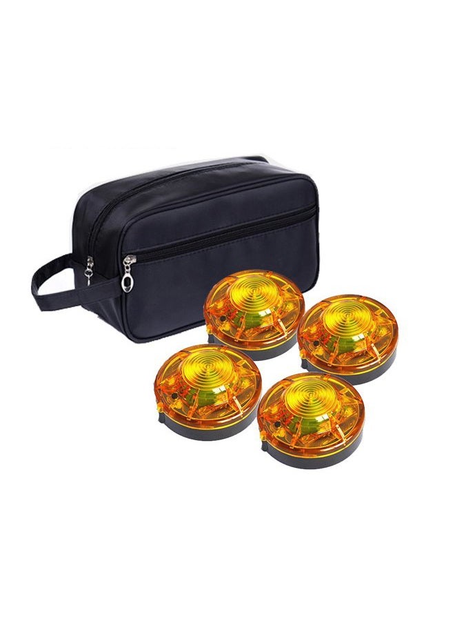 Tumecos Emergency Flare Alert Warning Signal Caution Light LED Beacon Pro with Magnetic Base for Vehicle (Yellow 4) - Image 1