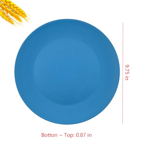WEXINHAO 10 inch Wheat Straw Plates, Unbreakable Flat Dinner Plate Set of 8, BPA Free Dishwasher & Microwave Safe Reusable Salad Camping for Kids Kitchen (4 Color) - Image 4