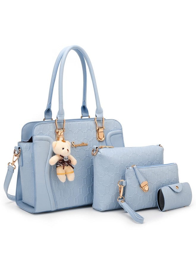 Soperwillton Women'S Fashion Handbags Tote Bags Shoulder Bag Top Handle Satchel Purse Set 4Pcs - Image 1