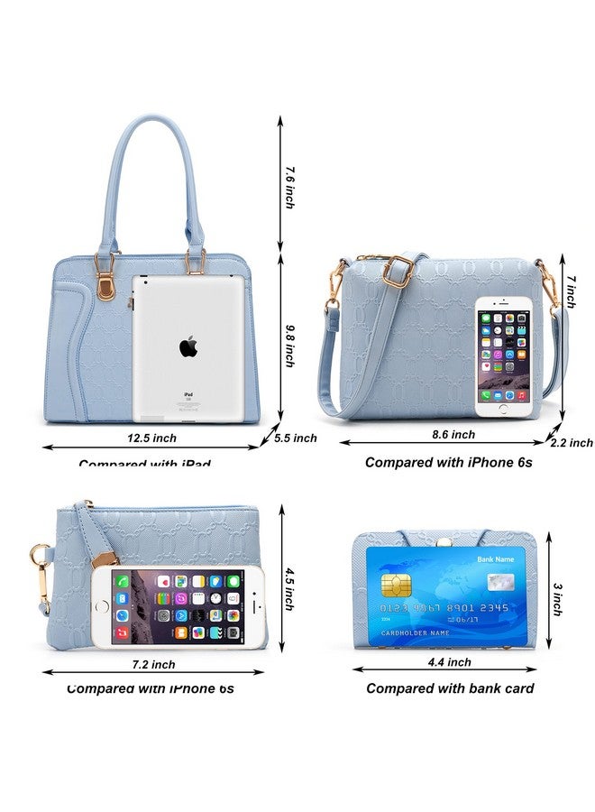 Soperwillton Women'S Fashion Handbags Tote Bags Shoulder Bag Top Handle Satchel Purse Set 4Pcs - Image 3