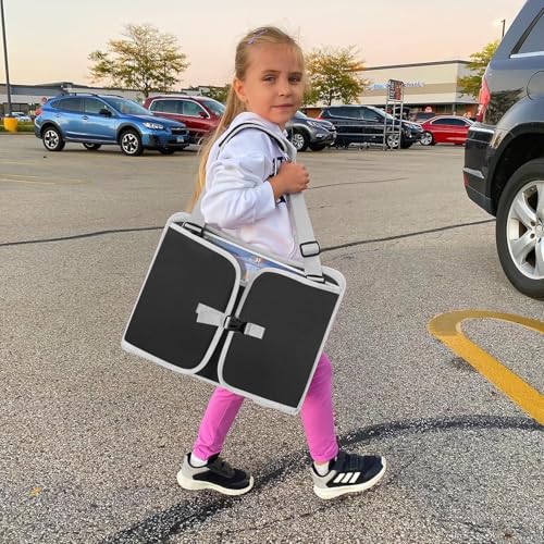 MENZOKE Kids Travel Tray for Toddler Car Seat, Toddler Gift for Boy Activities with Dry Erase Board & iPad Holder Stand, Road Trip Essentials Accessories Lap Tray for Boy as Birthday Gift, Black - Image 2