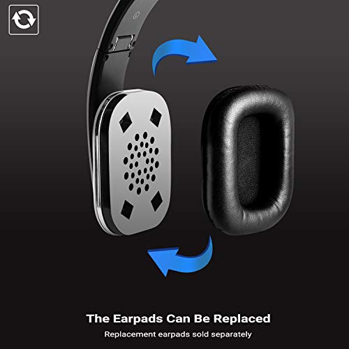 August EP650 Bluetooth Wireless Over-Ear Headphones with aptX Low Latency, NFC, Multipoint Pairing, Wired Option, Built-in Microphone - Silver - Image 3