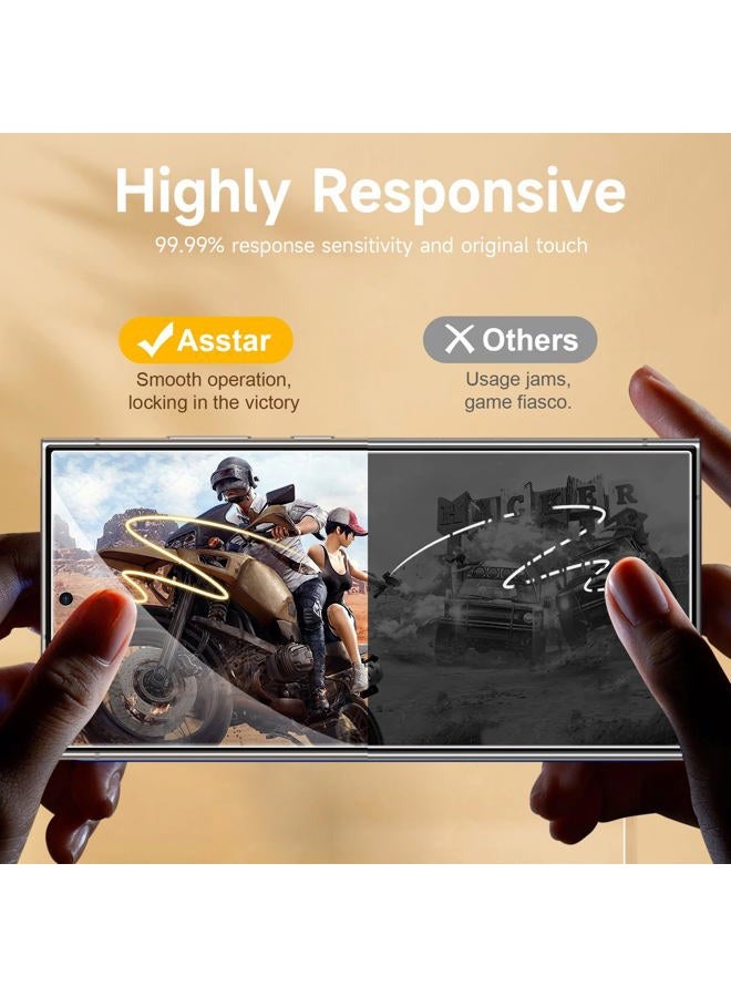 Asstar [2 Pack] Privacy Screen Protector for Samsung Galaxy S24 Ultra,Support 0.1S Fingerprint Unlock,9H Tempered Glass 30°Privacy Samsung Galaxy S24 Ultra,Easy Installation Bubble Free Accessories - Image 3