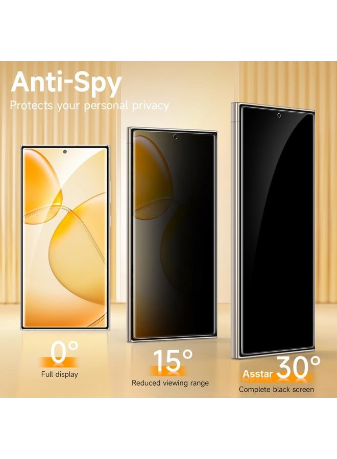 Asstar [2 Pack] Privacy Screen Protector for Samsung Galaxy S24 Ultra,Support 0.1S Fingerprint Unlock,9H Tempered Glass 30°Privacy Samsung Galaxy S24 Ultra,Easy Installation Bubble Free Accessories - Image 4