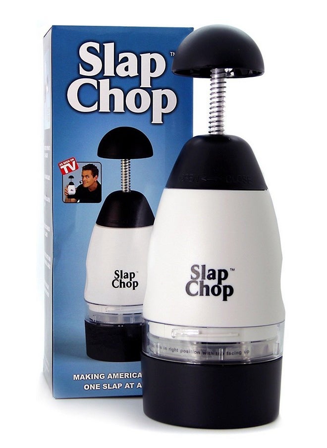 Slap Chop Original Slap Chop Slicer Chopper with Stainless Steel Blades & Butterfly Opening for Easy Cleaning - Vegetable Chopper Gadget - Mini Chopper for Salads - Kitchen Accessory  - Image 1