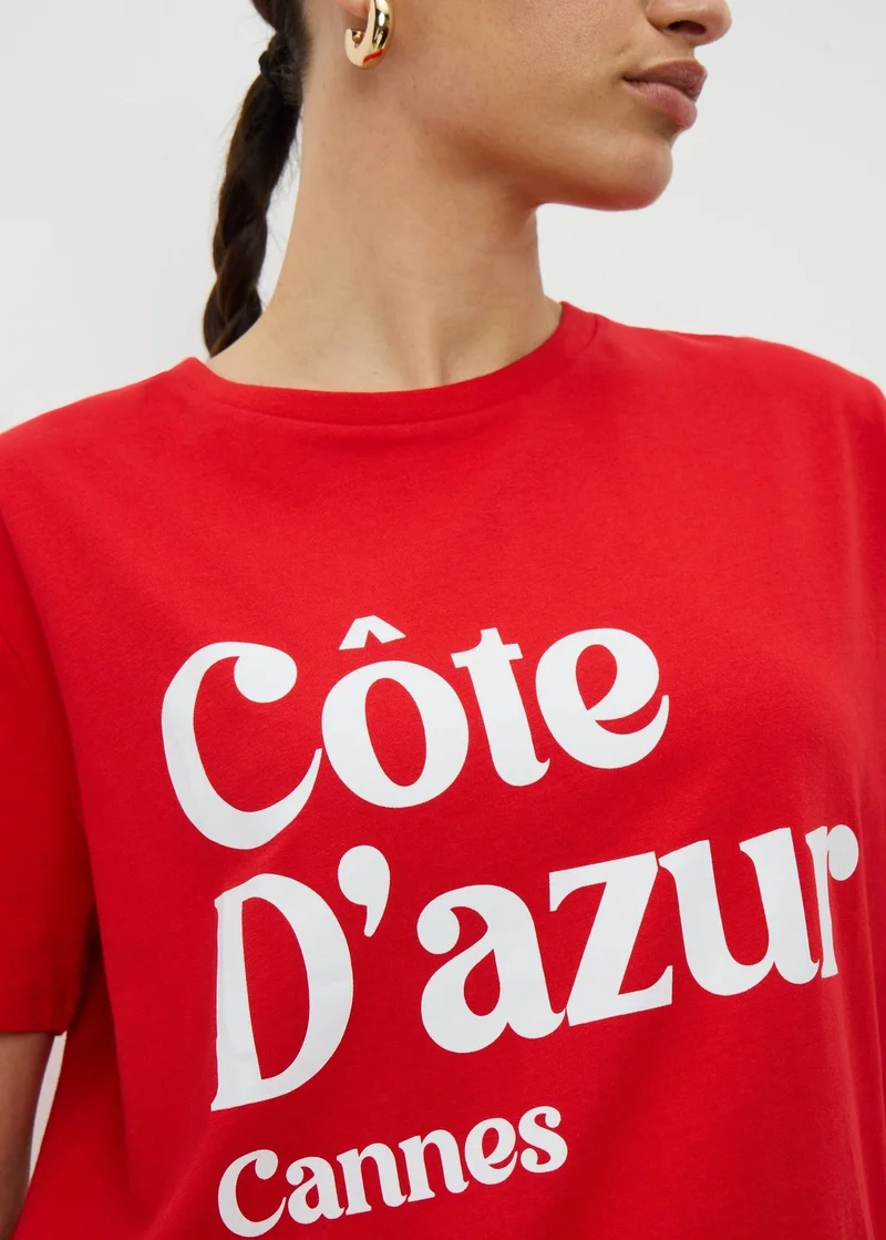 Matalan Red Red Cannes Graphic T-Shirt for Women | Best Price UAE