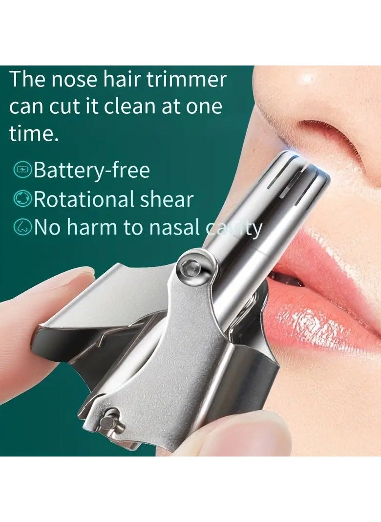 Goolsky Stainless Steel Nose Hair Trimmer - Manual, Washable, Portable Nose Hair Clipper for Men and Women, No Battery Required, Ideal for Toilet Use  - Image 2