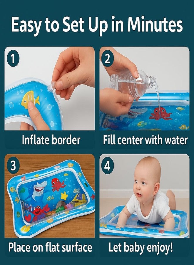 Hocimit Baby Water Play Mat for Tummy Time - Leak-Proof, BPA-Free PVC, Colorful Floating Toys for Infant Sensory Development - Soft & Durable Mat for 0-12 Months Boys & Girls - Image 3