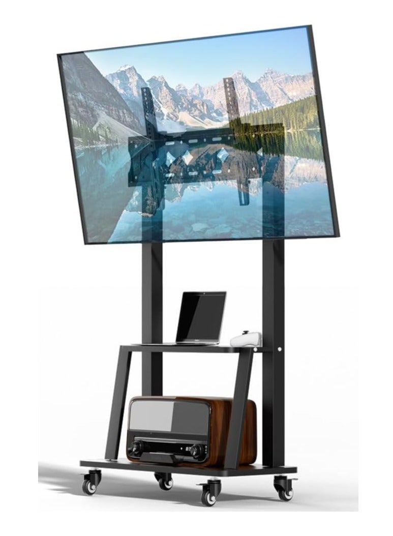 Mobile Adjustable TV Stand with Tilt & Wheels for 32-75 Inch TVs – Height Adjustable, Heavy Duty up to 50kg, Max VESA 600x400mm  - Image 1