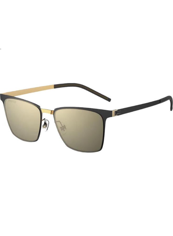 Fashion Polarized Sunglasses Unisex Square Eyewear Ps8006 D16 Light Gold|Semi-Matte Black