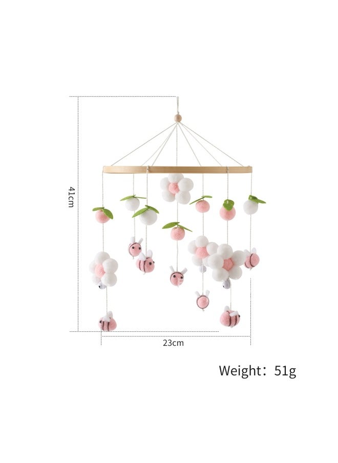 Generic - Hot Children's Bed Bell Hanging Ornaments Baby Crib Stroller Coax Sleep Soothing Rattle Bed Bell Toy-Color:Bee Flower Bed Bell Pink Bee - Image 1