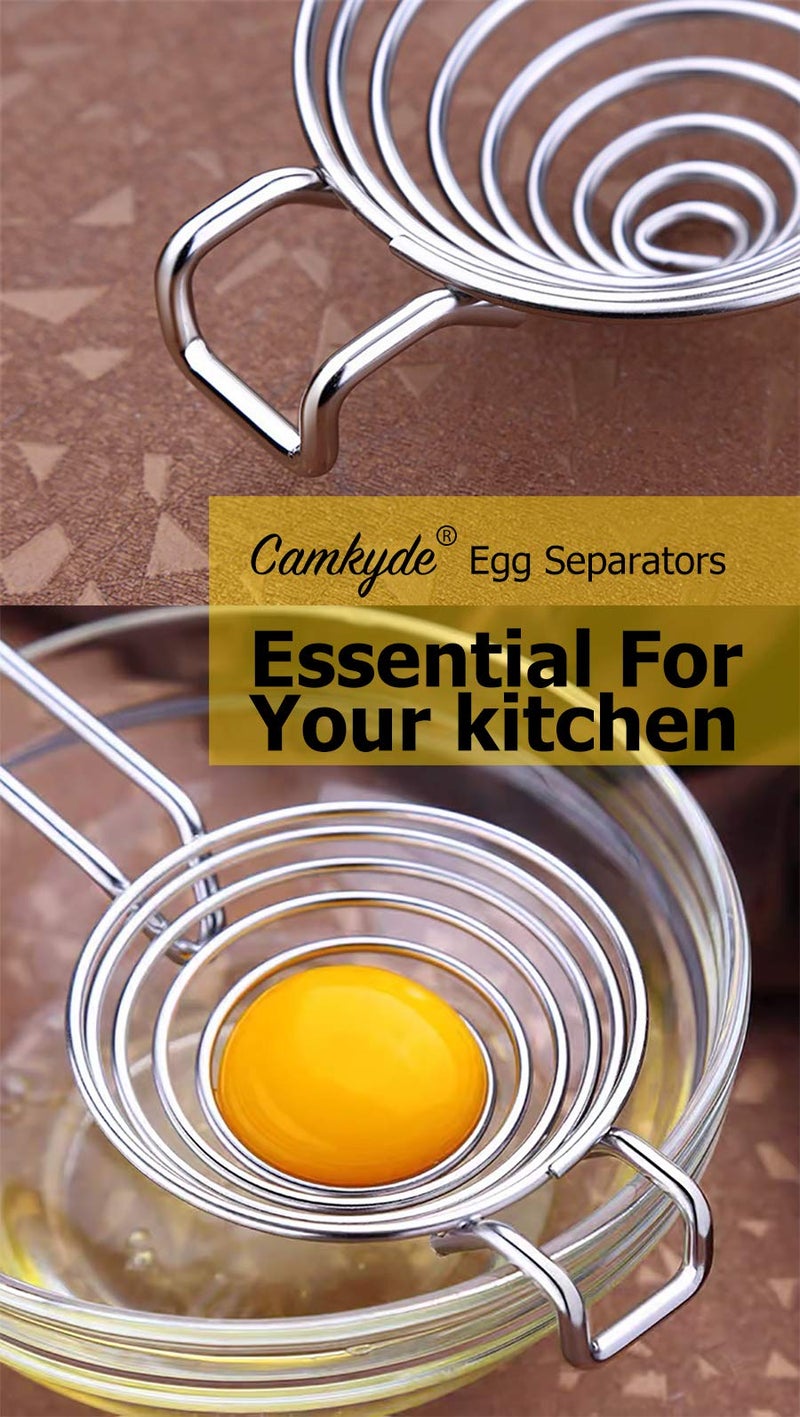 CAMKYDE Egg Separator Food Grade Stainless Steel Egg Yolk White Separation Tool (Red) - Image 5