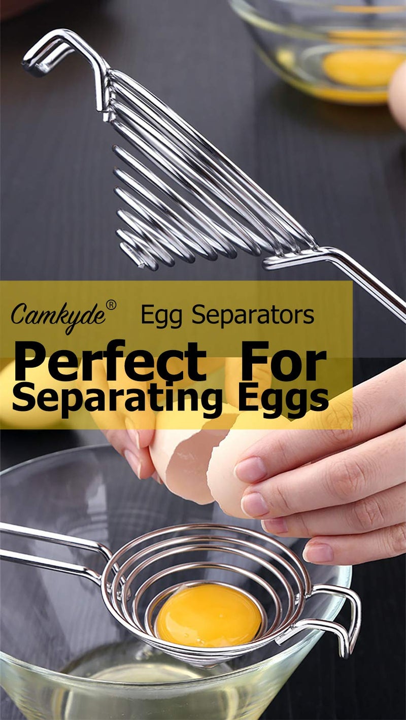 CAMKYDE Egg Separator Food Grade Stainless Steel Egg Yolk White Separation Tool (Red) - Image 4